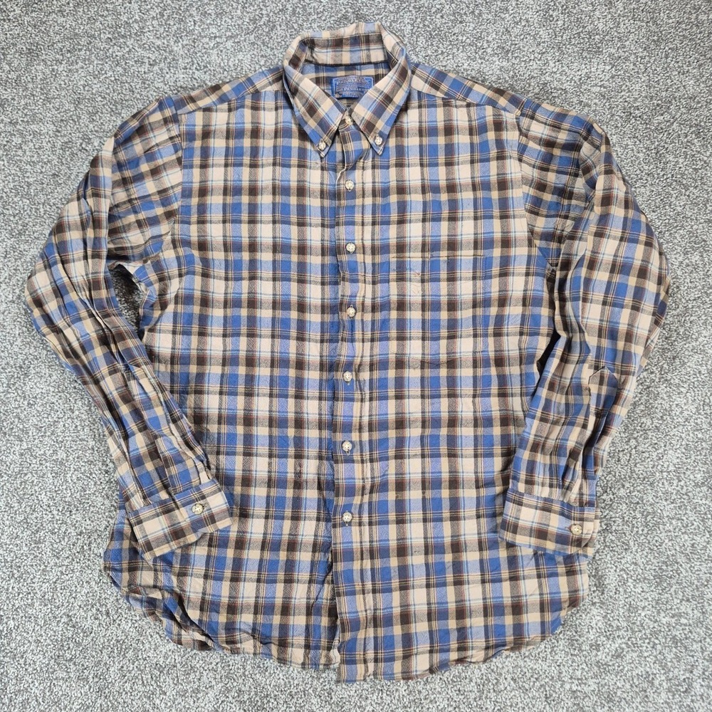 Vintage Sir Pendleton Shirt Mens Large Plaid 100% Wool Flannel Made in USA